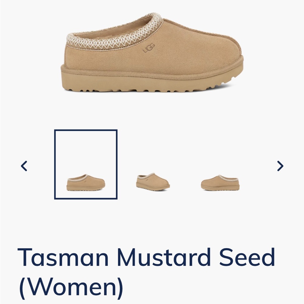 Brand New in box Tasman slippers-Mustard Seed